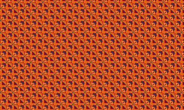 Geometrik şekiller, elmas motifleri ve kültürel elementlerle simetrik yerleşimi içeren tekrarlayan Fas tarzı şablon.