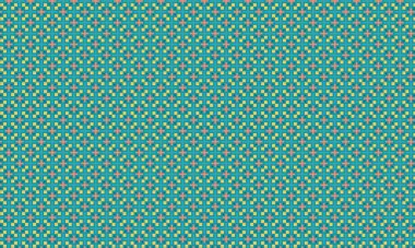 Cesur haç ve elmas motiflerini geometrik ızgara düzeninde sıralayan soyut yeni tip dikişsiz desen.