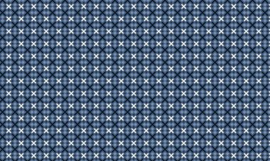 Cesur haç ve elmas motiflerini geometrik ızgara düzeninde sıralayan soyut yeni tip dikişsiz desen.