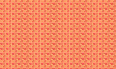 Çeyrek dairelerin soyut şablonu tekrarlanarak simetrik düzenle canlı bir geometrik tasarım oluşturuluyor.