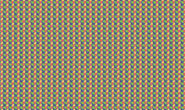 Çeyrek dairelerin soyut şablonu tekrarlanarak simetrik düzenle canlı bir geometrik tasarım oluşturuluyor.