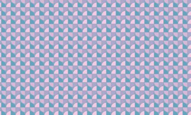 Çeyrek dairelerin soyut şablonu tekrarlanarak simetrik düzenle canlı bir geometrik tasarım oluşturuluyor.