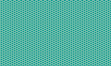 Geometrik ve soyut düzende kalın kontrast ile katmanlı kavisli kavisleri içeren renkli tekrarlayan ölçekler.