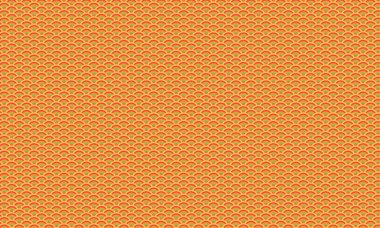 Geometrik ve soyut düzende kalın kontrast ile katmanlı kavisli kavisleri içeren renkli tekrarlayan ölçekler.