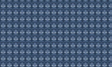 Ayrıntılı simetrik düzende etnik motifler ve geometrik şekiller içeren karmaşık tekrarlayan Songket deseni.