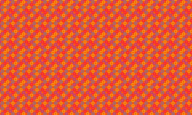 Modern bir soyut arkaplan için tek bir geometrik ızgarada düzenlenmiş özgün çizilmiş karelerin renkli yinelenen şablonu.