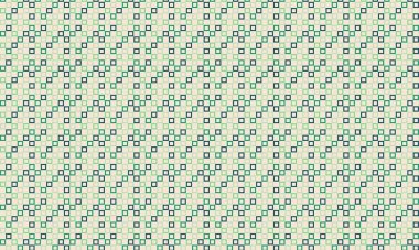 Modern bir soyut arkaplan için tek bir geometrik ızgarada düzenlenmiş özgün çizilmiş karelerin renkli yinelenen şablonu.