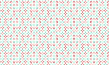 Modern bir soyut arkaplan için tek bir geometrik ızgarada düzenlenmiş özgün çizilmiş karelerin renkli yinelenen şablonu.