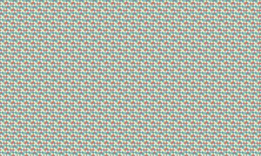 Küçük renkli karelerin yoğun yinelenen deseni köşegen bir şebekede pikselleştirilmiş, geometrik mozaik oluşturur.