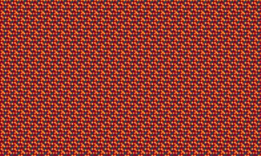 Küçük renkli karelerin yoğun yinelenen deseni köşegen bir şebekede pikselleştirilmiş, geometrik mozaik oluşturur.