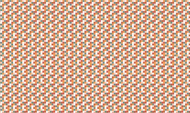 Küçük renkli karelerin yoğun yinelenen deseni köşegen bir şebekede pikselleştirilmiş, geometrik mozaik oluşturur.