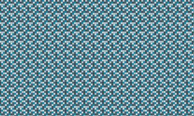 Küçük renkli karelerin yoğun yinelenen deseni köşegen bir şebekede pikselleştirilmiş, geometrik mozaik oluşturur.