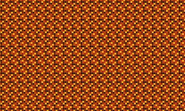Küçük renkli karelerin yoğun yinelenen deseni köşegen bir şebekede pikselleştirilmiş, geometrik mozaik oluşturur.