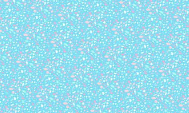 Düzensiz taşımsı şekillere sahip renksiz terrazzo desenleri, yüzeyler, arka planlar ve moda dekorasyon projeleri için ideal..