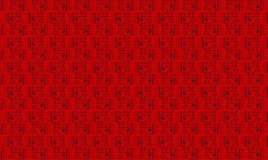 Etnik semboller, spiraller ve çizgiler içeren tekstil ve dekor için mükemmel canlı geometrik düzende tekrarlanan kabile tasarımı.