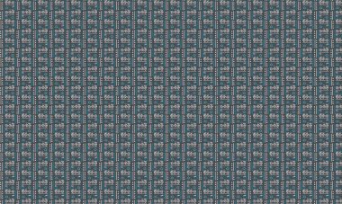 Etnik semboller, spiraller ve çizgiler içeren tekstil ve dekor için mükemmel canlı geometrik düzende tekrarlanan kabile tasarımı.