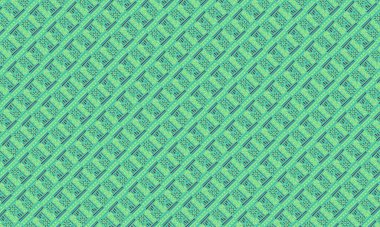 Etnik semboller, spiraller ve çizgiler içeren tekstil ve dekor için mükemmel canlı geometrik düzende tekrarlanan kabile tasarımı.