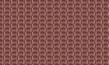 Etnik semboller, spiraller ve çizgiler içeren tekstil ve dekor için mükemmel canlı geometrik düzende tekrarlanan kabile tasarımı.