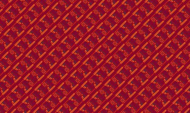 Etnik semboller, spiraller ve çizgiler içeren tekstil ve dekor için mükemmel canlı geometrik düzende tekrarlanan kabile tasarımı.