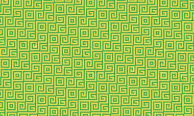 Kültürel ve dekoratif kullanım için pikselli dikişsiz dizayn içinde tekrarlayan geometrik spiraller içeren etnik Afrika esinlenilmiş desen.