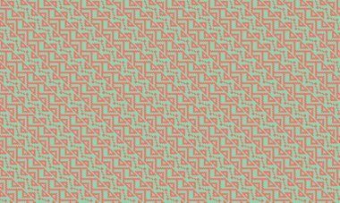 Tekstil ve dekor için yatay şerit düzeninde pikselleştirilmiş zigzag ve üçgen motifler içeren etnik Afrika deseni.