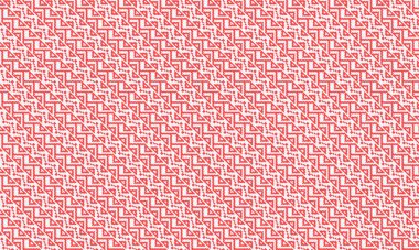 Tekstil ve dekor için yatay şerit düzeninde pikselleştirilmiş zigzag ve üçgen motifler içeren etnik Afrika deseni.