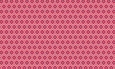 Tekrarlayan dikişsiz geometrik düzende pikselleştirilmiş altıgen ve elmas şekilli geleneksel Afrika esinlenmiş desen.