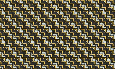 Tekstil ve dekor için ideal geometrik kabile tasarımında elle çizilmiş zikzak çizgileri ve noktalar içeren sanatsal Afrika deseni.