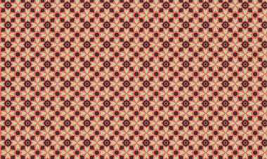 Simetrik bir düzende çiçek ve taç yaprağına benzer elementler içeren batik desenlerin tekstil, arka plan ve etnik tasarım için ideali tekrarlanması.