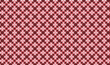 Simetrik bir düzende çiçek ve taç yaprağına benzer elementler içeren batik desenlerin tekstil, arka plan ve etnik tasarım için ideali tekrarlanması.