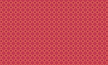 Şekillendirilmiş çiçek elementleri, dairesel aksanlar ve geometrik simetri içeren kusursuz batik desen, tekstil ve geleneksel tasarım için idealdir..