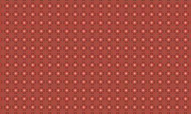 Şekillendirilmiş çiçek elementleri, dairesel aksanlar ve geometrik simetri içeren kusursuz batik desen, tekstil ve geleneksel tasarım için idealdir..