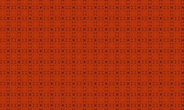 Şekillendirilmiş çiçek elementleri, dairesel aksanlar ve geometrik simetri içeren kusursuz batik desen, tekstil ve geleneksel tasarım için idealdir..