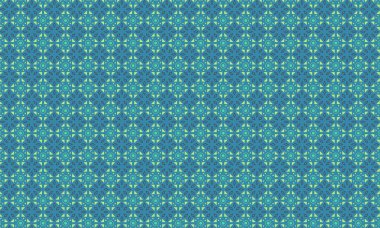 Şekillendirilmiş çiçek elementleri, dairesel aksanlar ve geometrik simetri içeren kusursuz batik desen, tekstil ve geleneksel tasarım için idealdir..