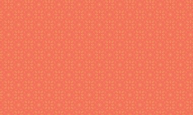 Şekillendirilmiş çiçek elementleri, dairesel aksanlar ve geometrik simetri içeren kusursuz batik desen, tekstil ve geleneksel tasarım için idealdir..