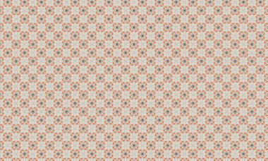 Şekillendirilmiş çiçek elementleri, dairesel aksanlar ve geometrik simetri içeren kusursuz batik desen, tekstil ve geleneksel tasarım için idealdir..