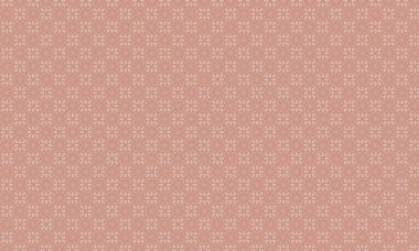 Şekillendirilmiş çiçek elementleri, dairesel aksanlar ve geometrik simetri içeren kusursuz batik desen, tekstil ve geleneksel tasarım için idealdir..