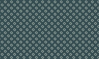 Basit dairesel çiçek motifleri ve noktalı aksanlar içeren kusursuz batik desen, tekstil, el işi ve geleneksel dekoratif tasarım için idealdir..