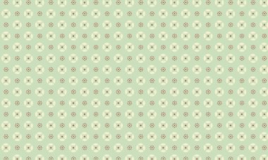 Basit dairesel çiçek motifleri ve noktalı aksanlar içeren kusursuz batik desen, tekstil, el işi ve geleneksel dekoratif tasarım için idealdir..