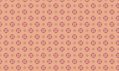 Basit dairesel çiçek motifleri ve noktalı aksanlar içeren kusursuz batik desen, tekstil, el işi ve geleneksel dekoratif tasarım için idealdir..