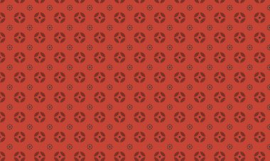 Basit dairesel çiçek motifleri ve noktalı aksanlar içeren kusursuz batik desen, tekstil, el işi ve geleneksel dekoratif tasarım için idealdir..