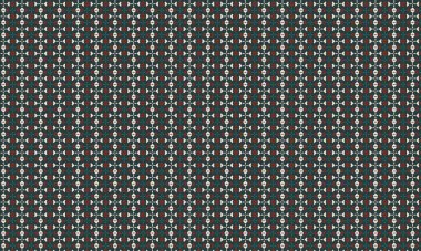 Geometrik şekilli kusursuz batik desen ve simetrik düzen, geleneksel stili cesur, renkli modern estetik ile birleştirmek..