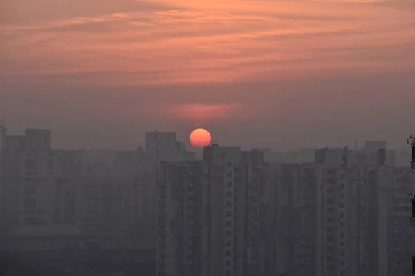 Millennium City Gurgaon Sees Sunrise — Stock Photo, Image