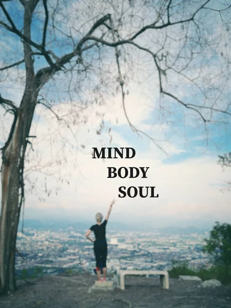 Holistic Health Concept Mind Body Soul Written Blurred Styled Background — Stock Photo, Image