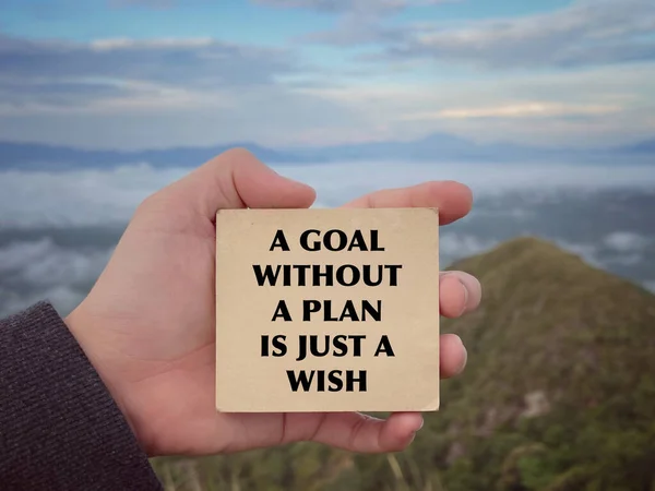 Texto Motivacional Inspirador Una Meta Sin Plan Solo Deseo Escrito — Foto de Stock