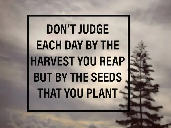 Motivational Inspirational Wording Don Judge Each Day Harvest You Reap — Stock Photo, Image