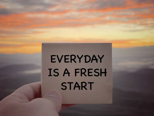 Κίνητρο Και Εμπνευσμένη Διατύπωση Everyday Fresh Start Γραμμένο Ένα Χαρτί — Φωτογραφία Αρχείου