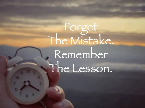 Texto Motivacional Inspirador Olvídate Del Error Recuerda Lección Escrita Fondo —  Fotos de Stock