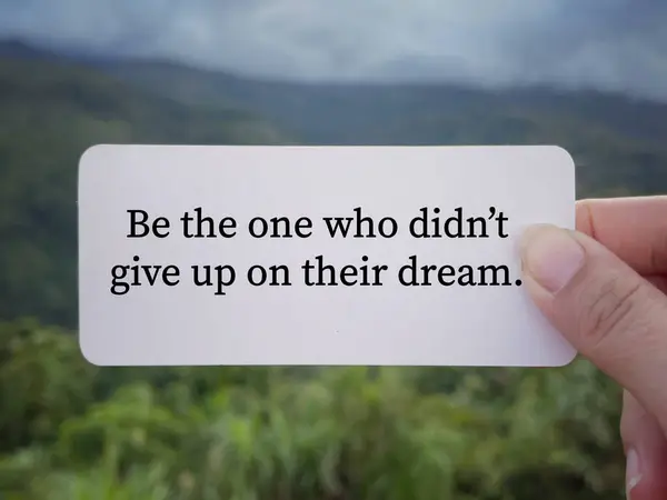 Motivational Inspirational Wording One Who Didnt Give Dreams Written Paper — Stock Photo, Image