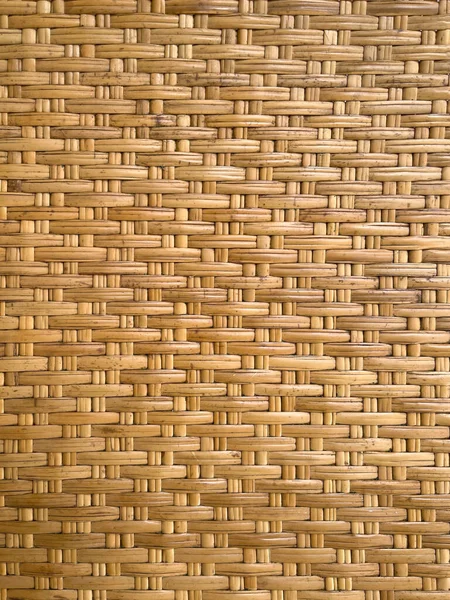 Arka plan ve doku konsepti. Örülmüş bambu derisinden yapılmış sepet tepsisinin dokusunu kapat. Sanatsal değeri olduğu kadar faydaları da olan eşsiz bir tasarımı gösteriyor..
